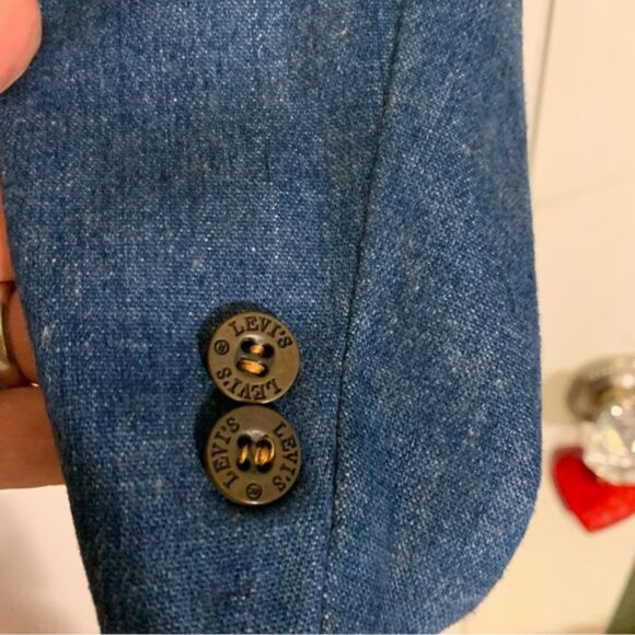 Vintage Levi's Panatela Blue Denim 3 Piece Suit Set (Sports Coat, Vest & Jeans) - Picture 5 of 16